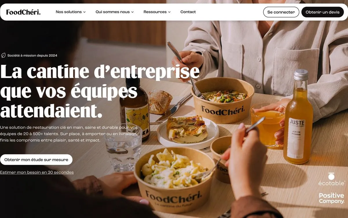 La page d’accueil du site Foodchéri